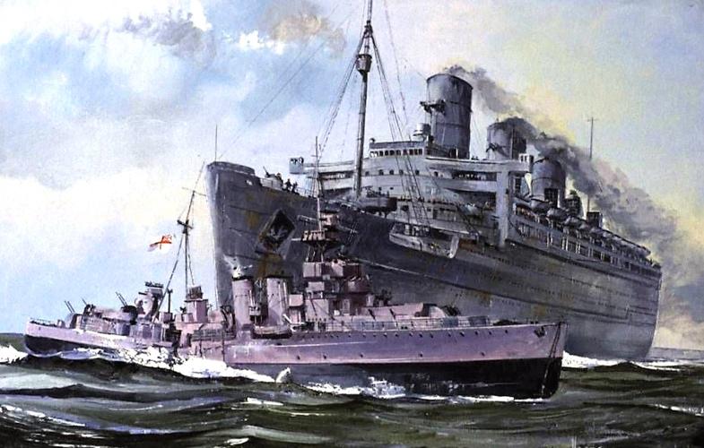 巡洋艦『キュラソー(喪失：1942年10月2日・場所：アイルランド沖・原因：客船「クイーン・メリー」との衝突事故)』のご紹介