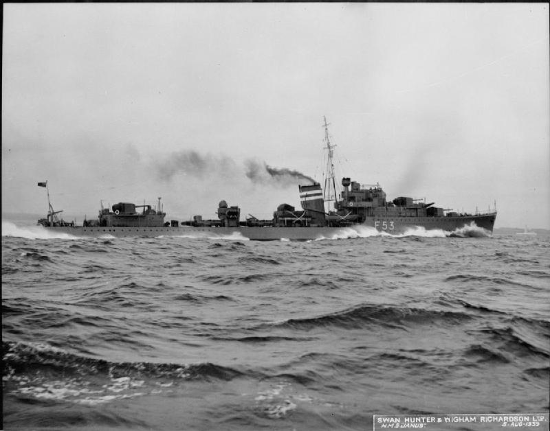 駆逐艦『ジェーナス(喪失：1944年1月23日・場所：アンツィオ沖・原因：ドイツ軍機の攻撃)』のご紹介