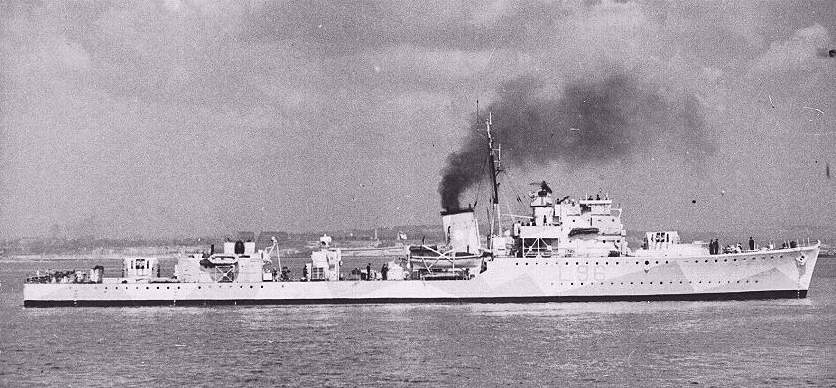 駆逐艦『タインデール(喪失：1943年12月12日・場所：ジジェル沖・原因：ドイツ潜水艦「U593」の攻撃)』のご紹介