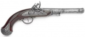 ハンドガン『フリントロック式ピストル(インド：ラクナウ製) (Kolser "Antique Pistol" (Lucknow 1776 Flintlock Pistol Replica))』のご紹介