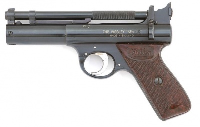 【ウェブリーシニア】(Webley Senior・エアガン・1930～1964年・.177, .22・装弾数：1)のご紹介