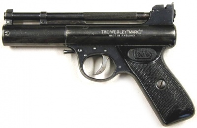 【ウェブリーMk 1】(Webley Mk 1・エアガン・1924～1964年・.177, .22・装弾数：1)のご紹介