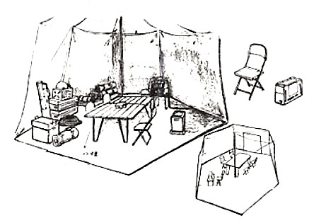 解放軍キャンプ地テント