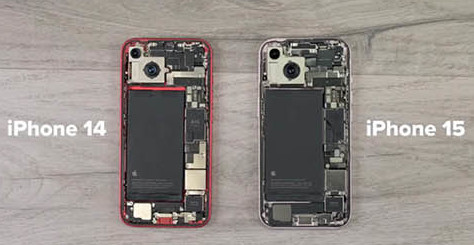 iPhone15の内部構造：「USB-C」「大型メインカメラ48M」の採用
