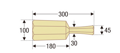 木槌の寸法図