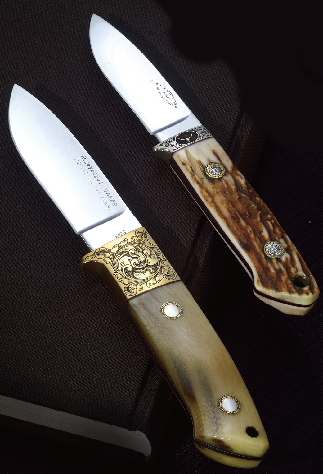Small Drop Point Hunter3 1/4 inch(Engraved by BruceShaw) / Drop Point Hunter3 3/4 inch(Engraved by H.H.Frank)