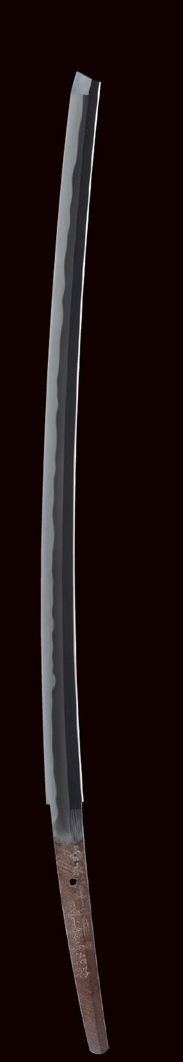 筑前出身の左行秀は、江戸時代後期の天保11(1840)年頃から明治3(1870)年まで作刀を行った新々刀期の刀工。身幅が広く、大切先となる姿に新々刀期の特徴が現れている(九州国立博物館蔵)。