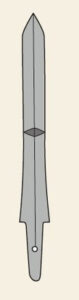 左右対称の両刃の直刀。仏教などの儀式にも使用されていました。