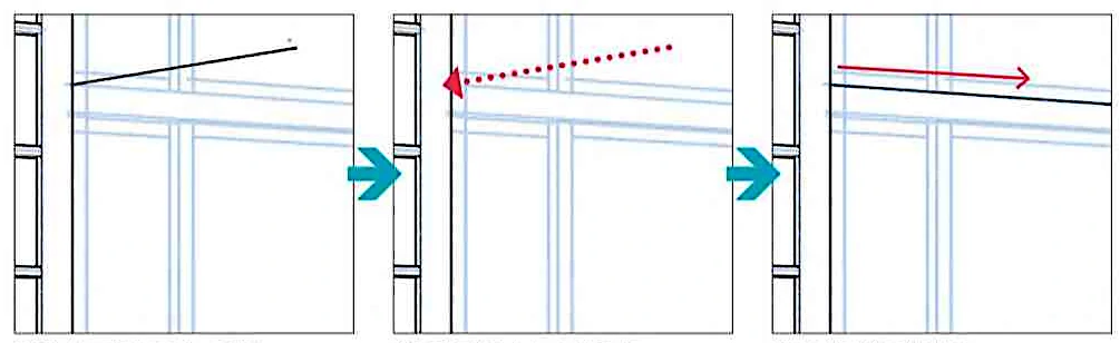 線の描画中、角度などが気に入らない場合は、ペンをタブレットから離す前に、線の引き始めまでペンを戻すと描画をやり直すことができます。