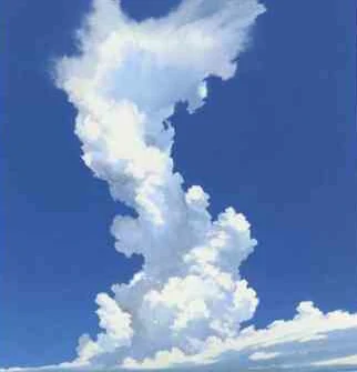 【7】雲の流れとボリューム感を描きこむ