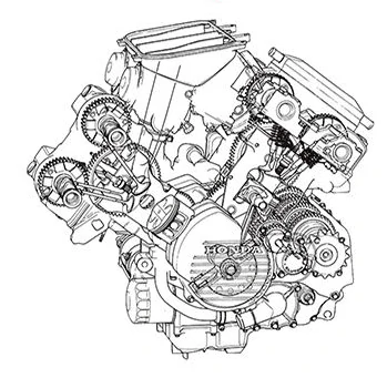 Honda NRの技術を転用したV4エンジン
