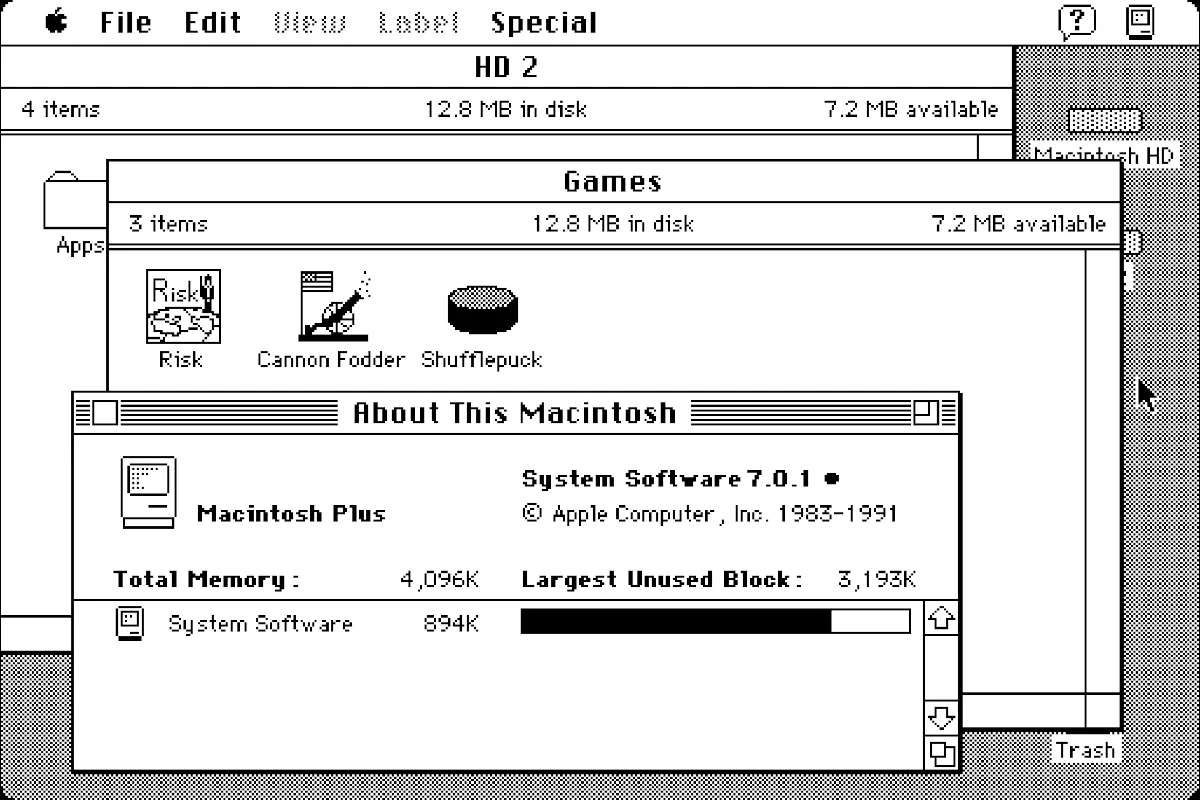 クラシックMac OS（System 1.0〜Mac OS 9.2.2）技術的な限界・課題