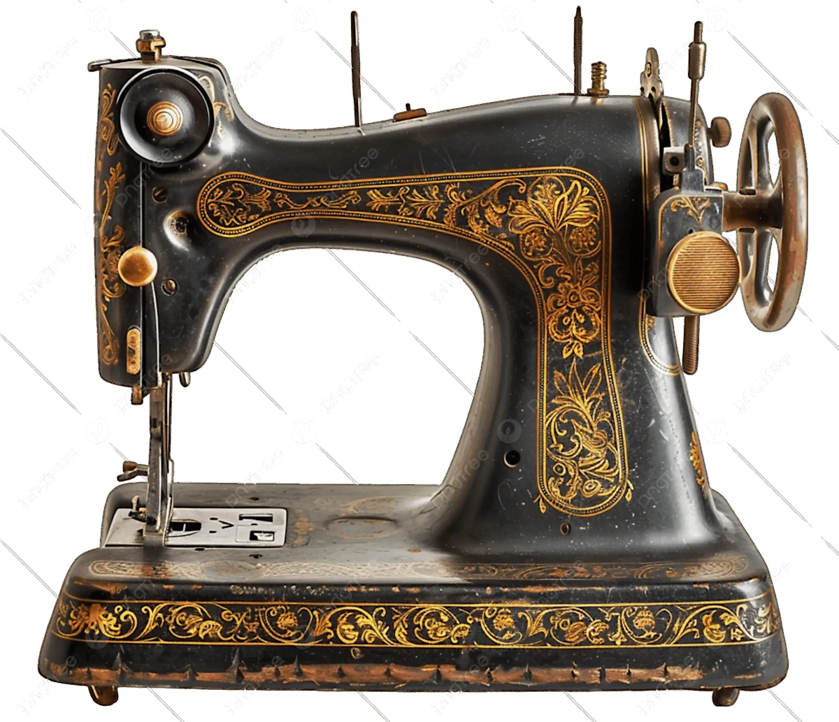 アンティークミシンの構造‐シンプルで頑丈な構造と人力駆動の仕組みが特徴