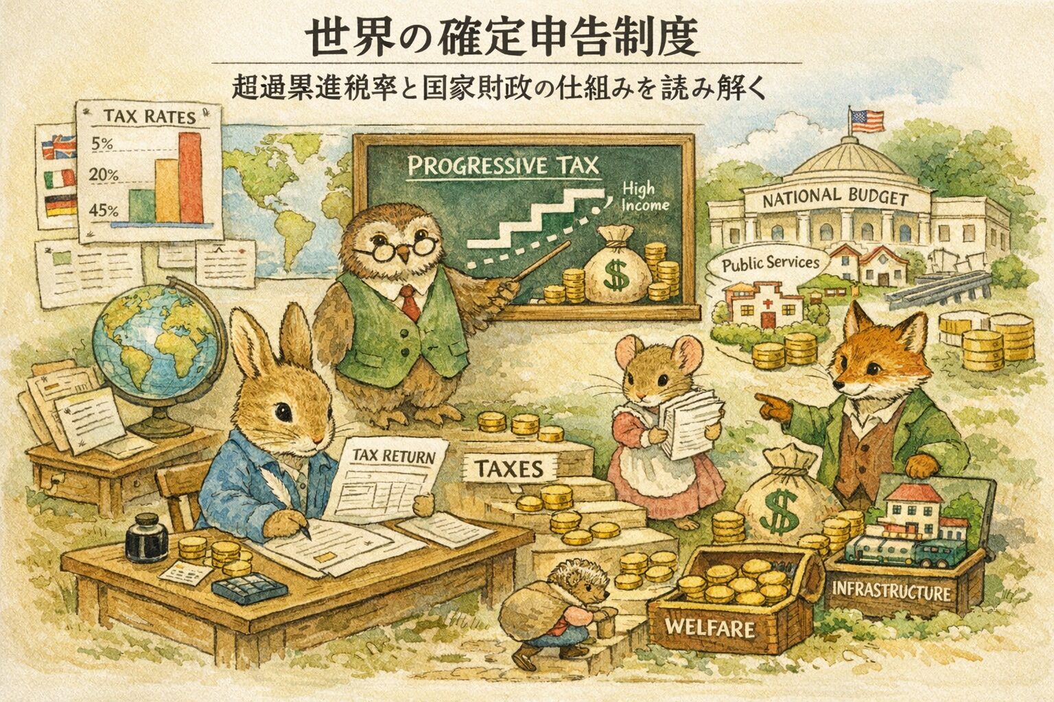 世界の確定申告制度｜超過累進税率と国家財政の仕組みを読み解く