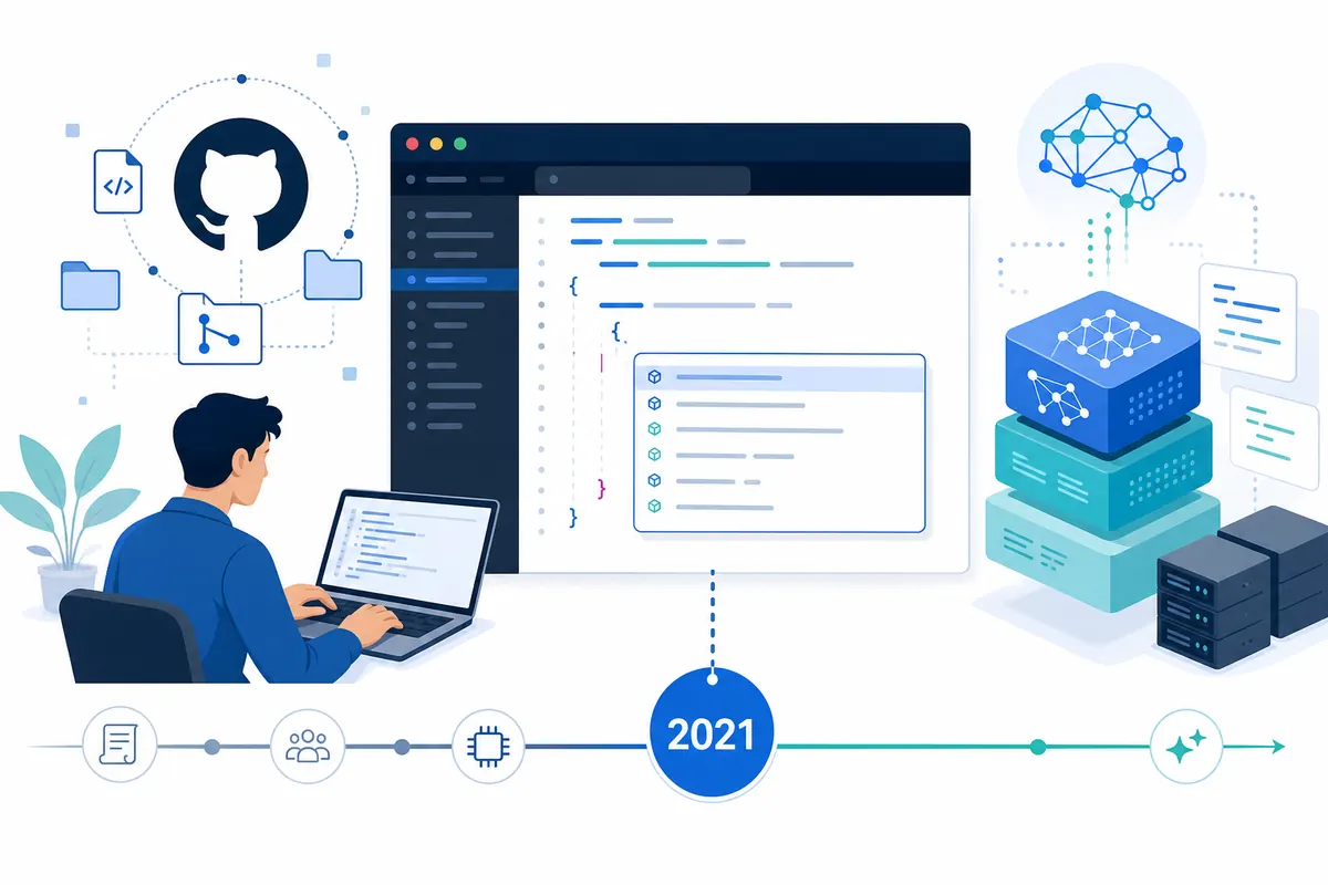 2021年のCodexとコード補完の発展をエディター画面で表した画像